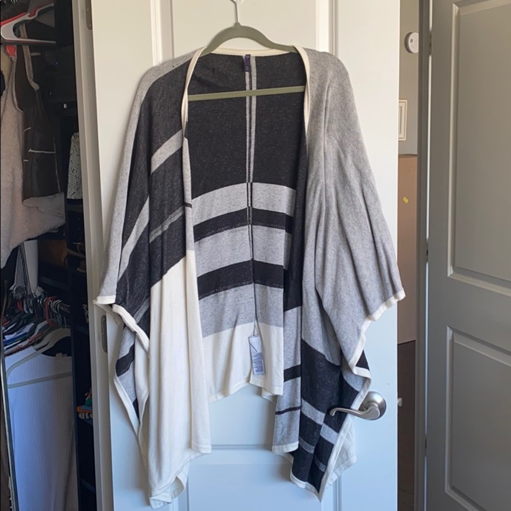 Black & White Open Oversized Cardigan